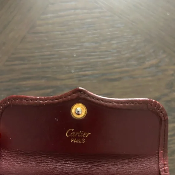 Cartier Vintage Burgundy Leather Coin Holder FULL INCLUSION - Picture 8 of 14